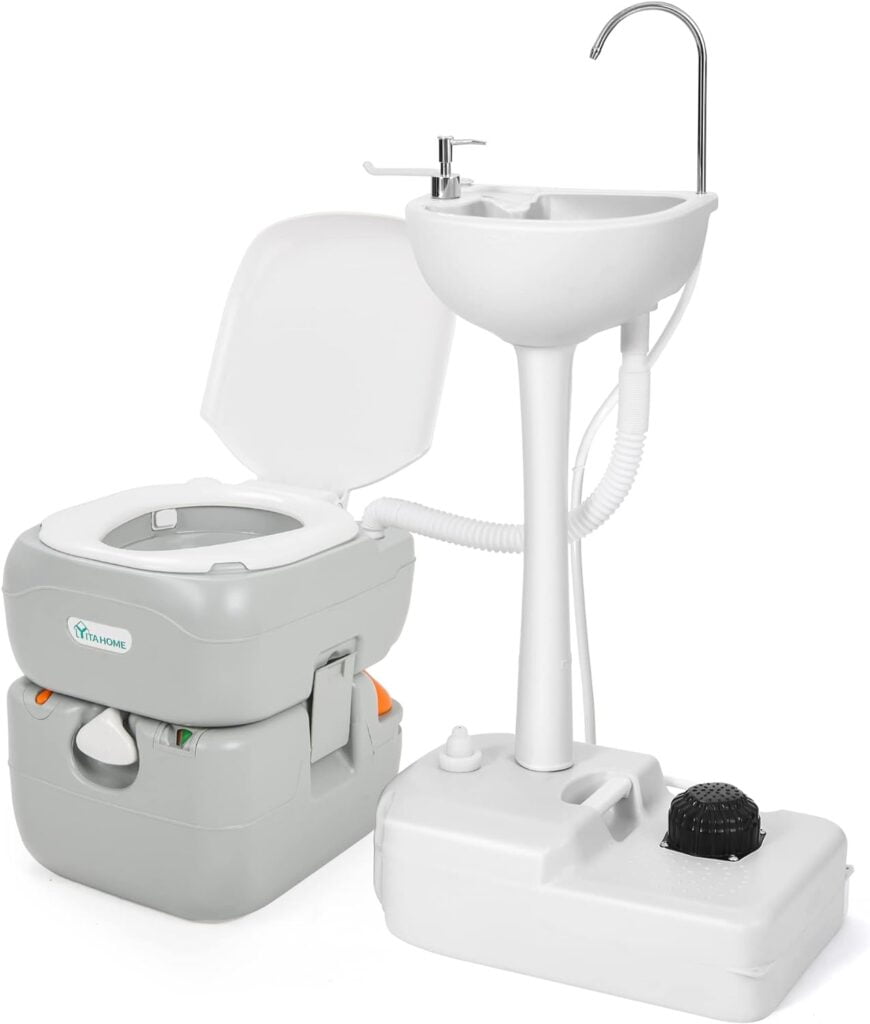 YITAHOME Portable Sink and Camping ToiletThe camping winner of the toilet With Sink on Top options